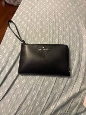kate spade Black Saffiano Leather Wristlet